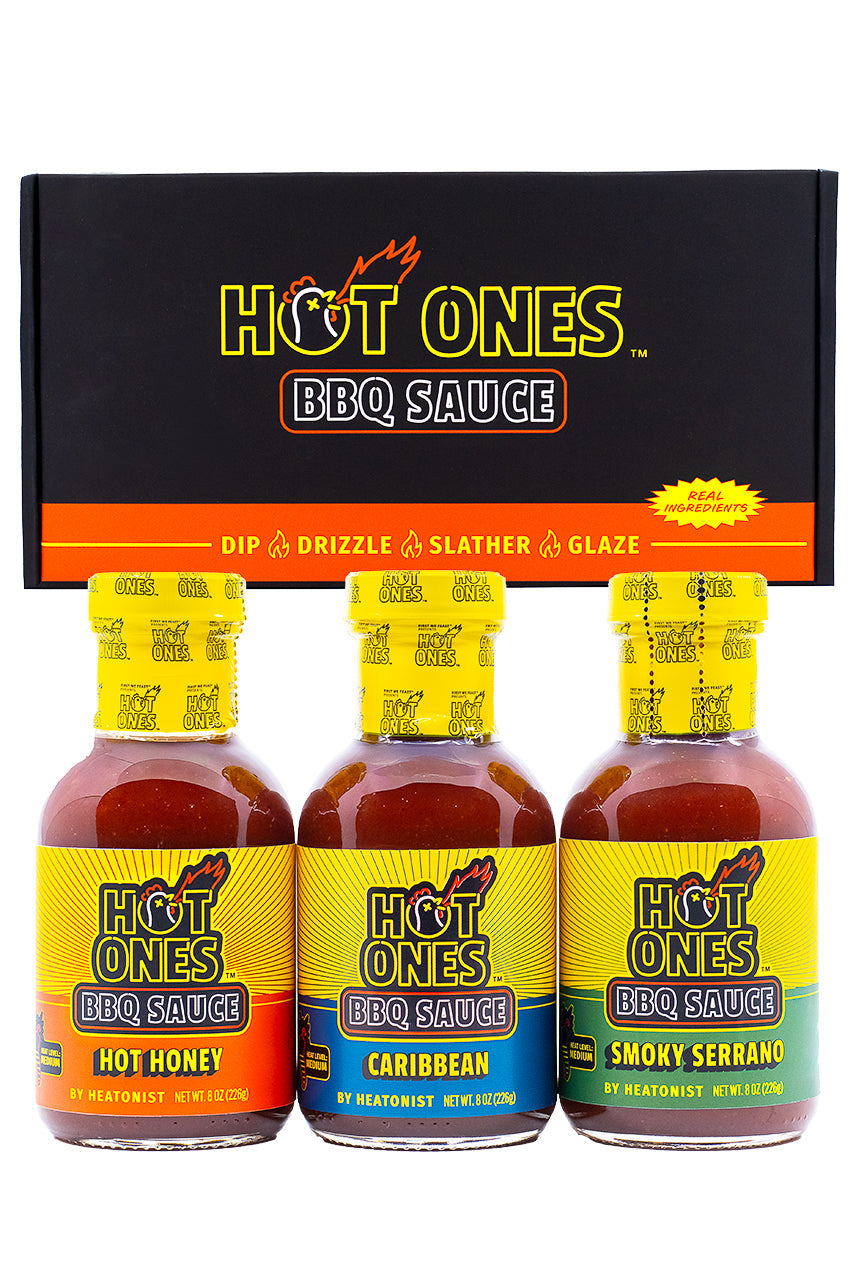 Hot Ones BBQ Trio Pack (Hot Honey / Caribbean / Smoked Serrano) C9